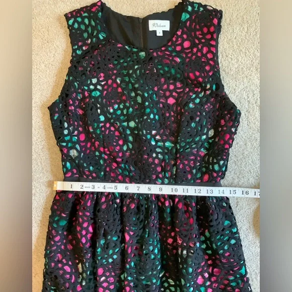 Anthropologie Wolven Black Lace Overlay Dress with Pockets Women’s Size 8 - Picture 12 of 13